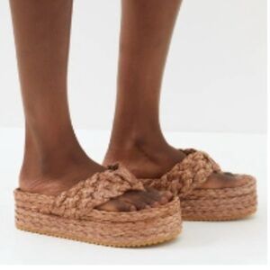 Black Woven Women's Sandals